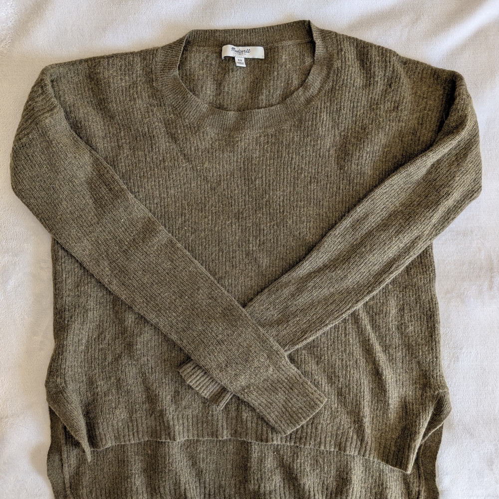 Madewell Olive Ribbed Sweater